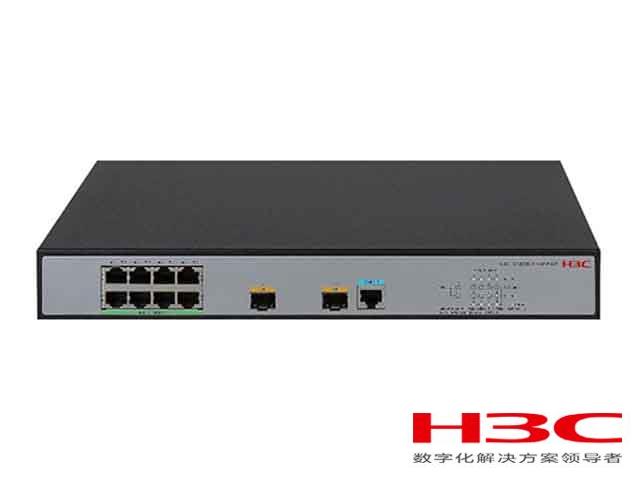 H3C LS-1850V2-10P-PWR交换机 S1850V2-10P-PWR L2以太网交换机主机,支持8个10/100/1000BASE-T PoE电口,支持2个100/1000BASE-X SFP端口,支持AC