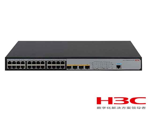 H3C LS-1850V2-28P-HPWR交换机 S1850V2-28P-HPWR L2以太网交换机主机,支持24个10/100/1000BASE-T PoE+电口,支持4个100/1000BASE-X SFP端口,支持AC