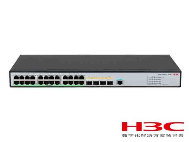 H3C S5500V3-28PS-SI交换机  L3以太网交换机主机,支持24个10/100/1000BASE-T电口,支持2个1G BASE-X SFP端口,支持2个1G/10G BASE-X SFP Plus端口,支持AC