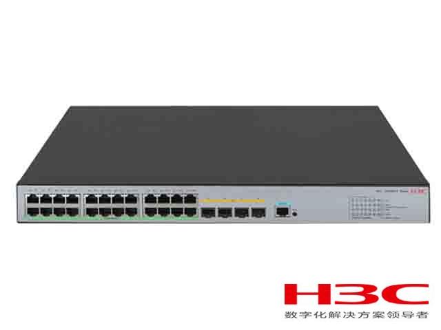 H3C S5500V3-28S-DP-SI交换机  LS-5500V3-28S-DP-SI(L3以太网交换机主机,支持24个10/100/1000BASE-T电口,支持4个1G/10G BASE-X SFP Plus端口,AC)