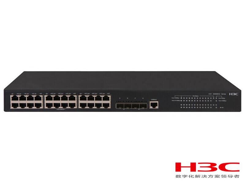 H3C S5500V3-24P-SI交换机 LS-5500V3-24P-SI(L3以太网交换机主机,支持24个10/100/1000BASE-T电口,支持2个1G BASE-X SFP端口,支持2个1G/10G BASE-X SFP+端口,支持AC)
